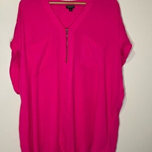 Torrid Fuchsia Blouse with Front Zipper